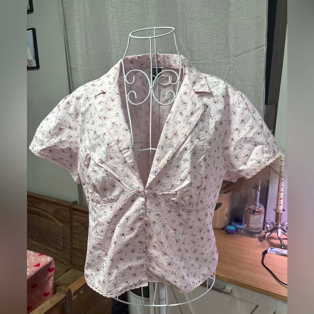 Wild Fable Floral Button Down Top Size Large